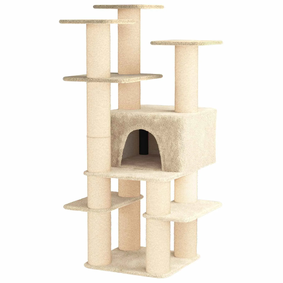 Albero per gatti con pali in sisal 82x82x161 cm
