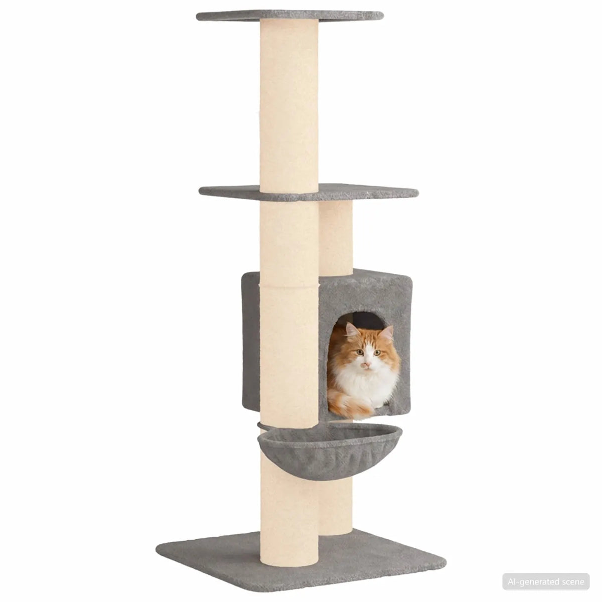 Albero per gatti con pali in sisal 65 x 71 x 137 cm
