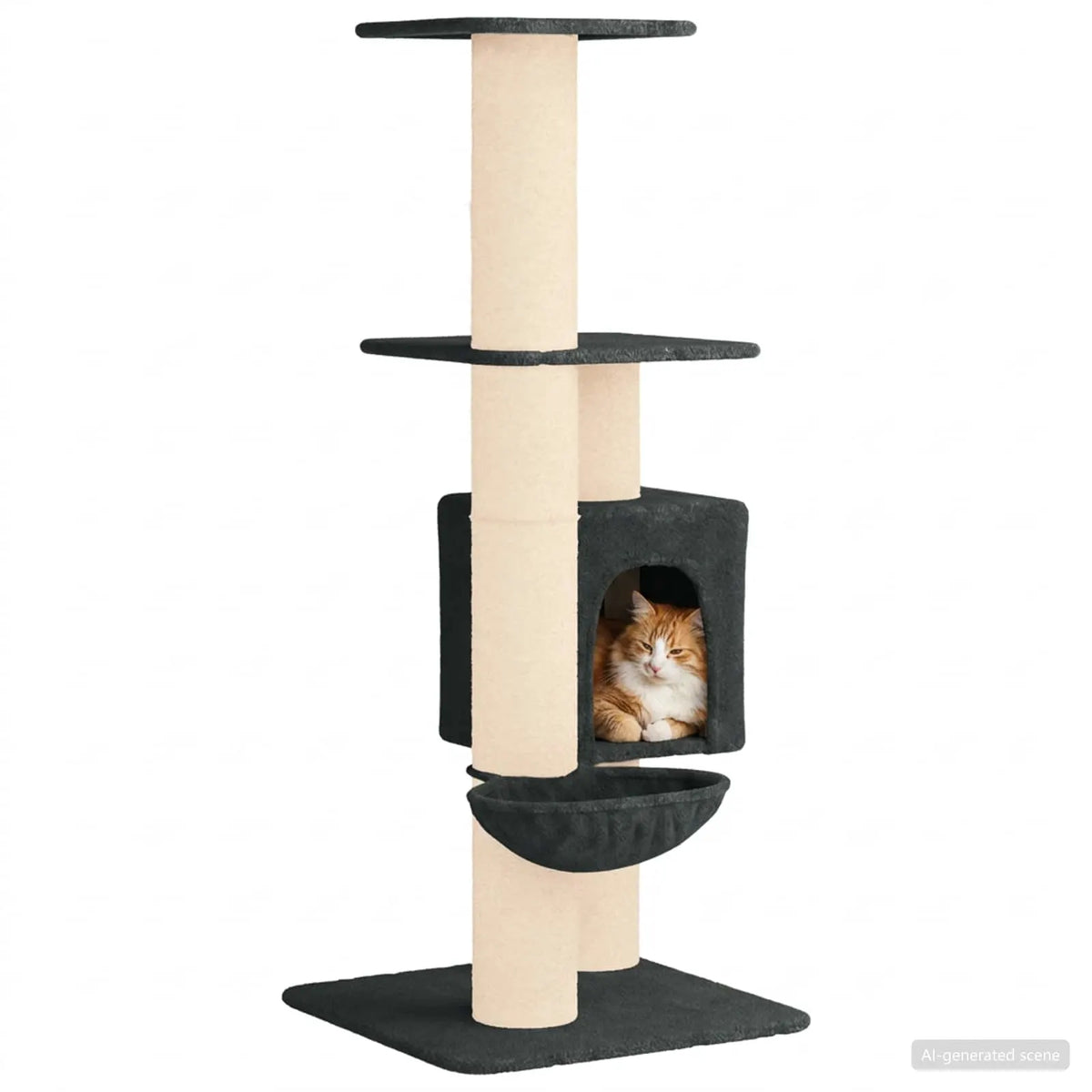 Albero per gatti con pali in sisal 65 x 71 x 137 cm