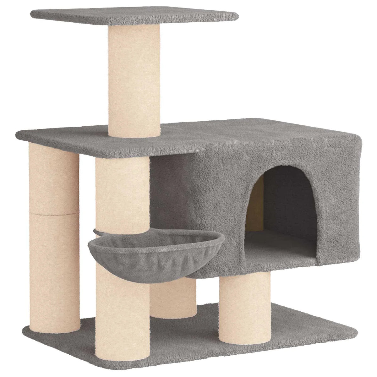 Albero per gatti con pali in sisal 93x74x96 cm