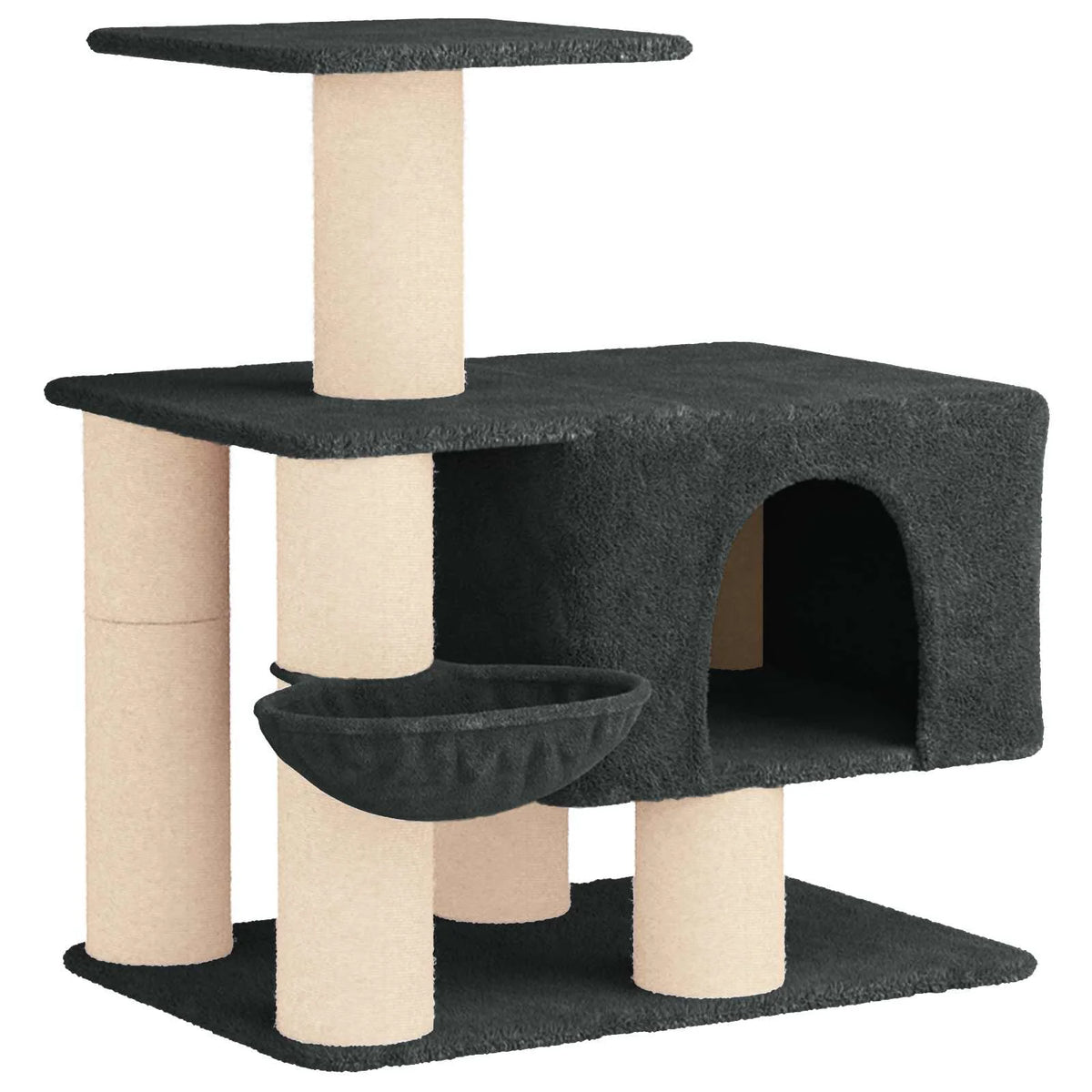 Albero per gatti con pali in sisal 93x74x96 cm