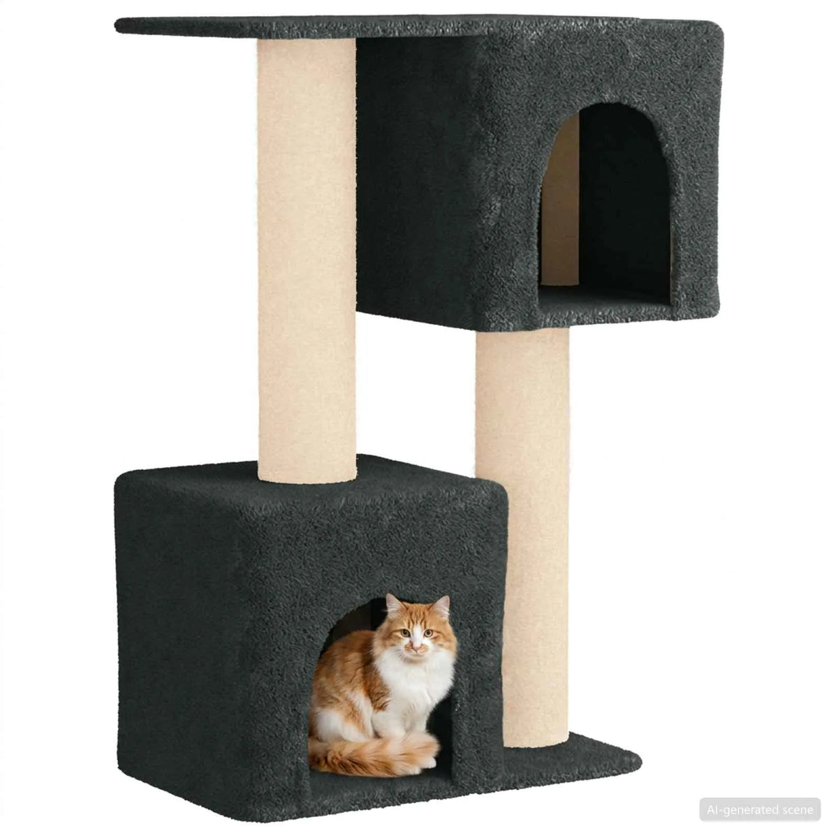 Albero per gatti con pali in sisal 82x43x114 cm