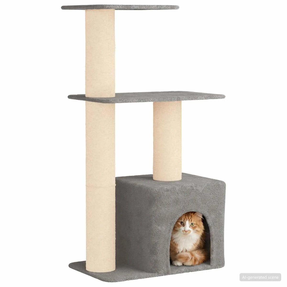 Albero per gatti con pali in sisal 69x43x133 cm