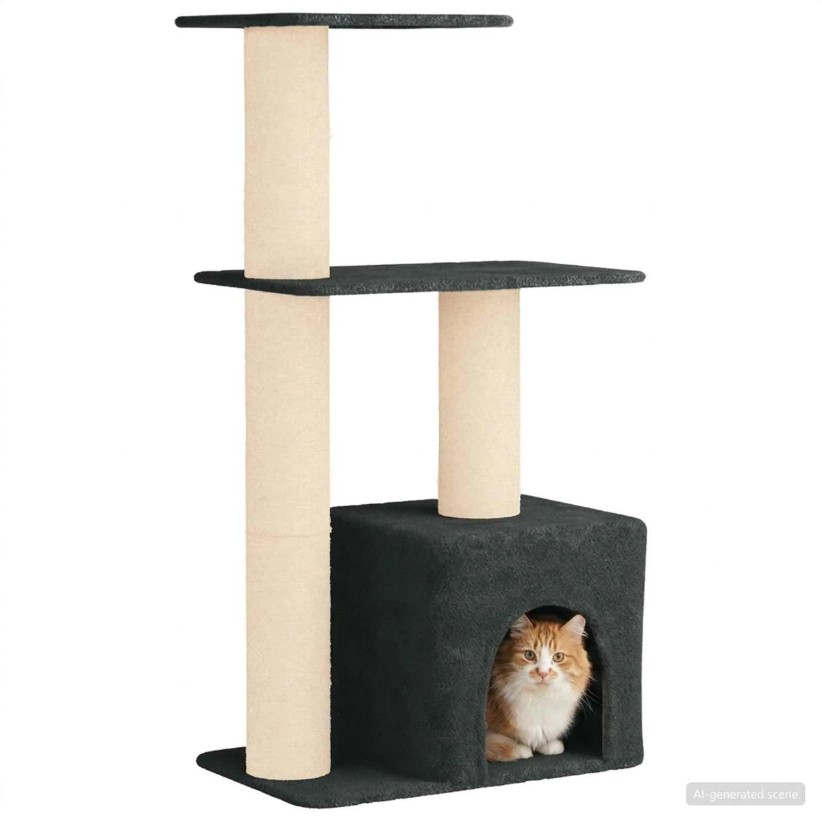 Albero per gatti con pali in sisal 69x43x133 cm