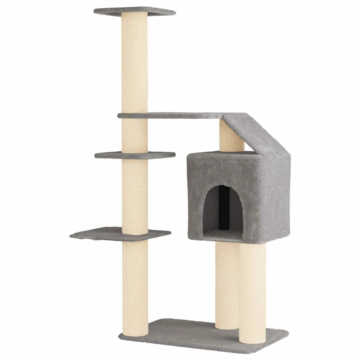Albero per gatti con pali in sisal 110x84x183 cm