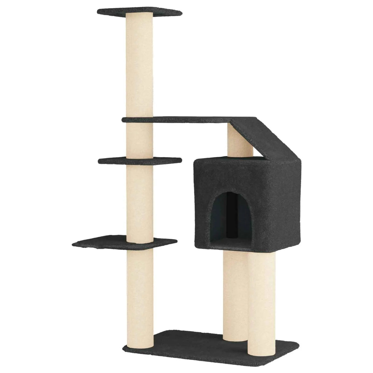 Albero per gatti con pali in sisal 110x84x183 cm