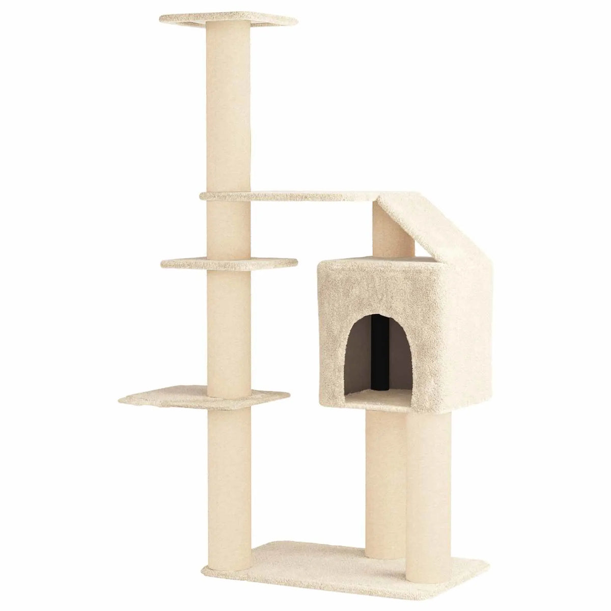 Albero per gatti con pali in sisal 110x84x183 cm