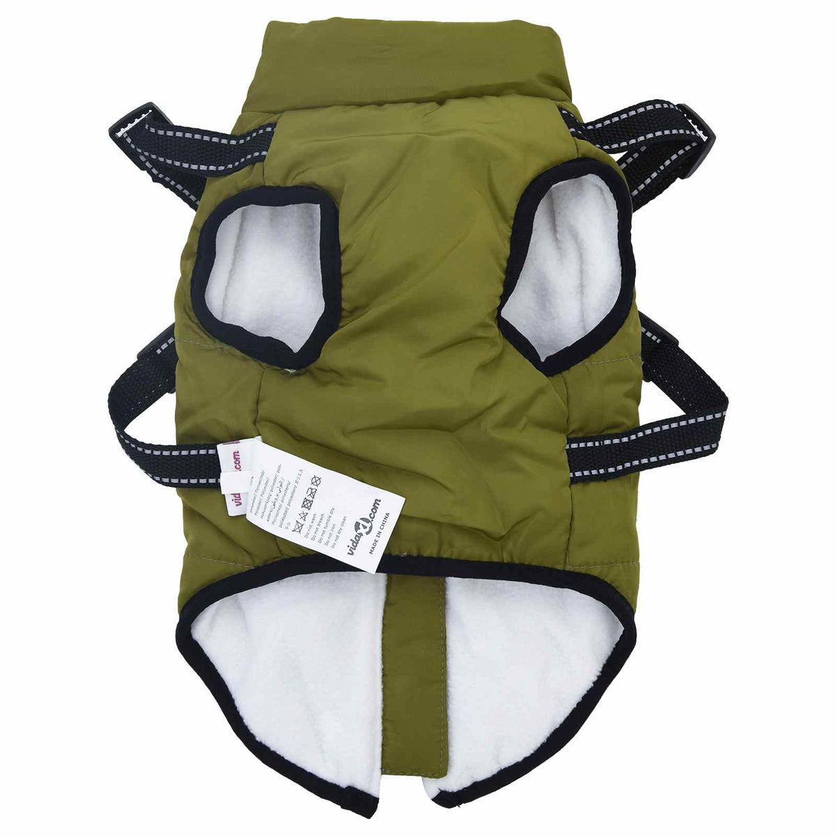 Cappotto per Cani Verde militare L28 Pile e Poliestere