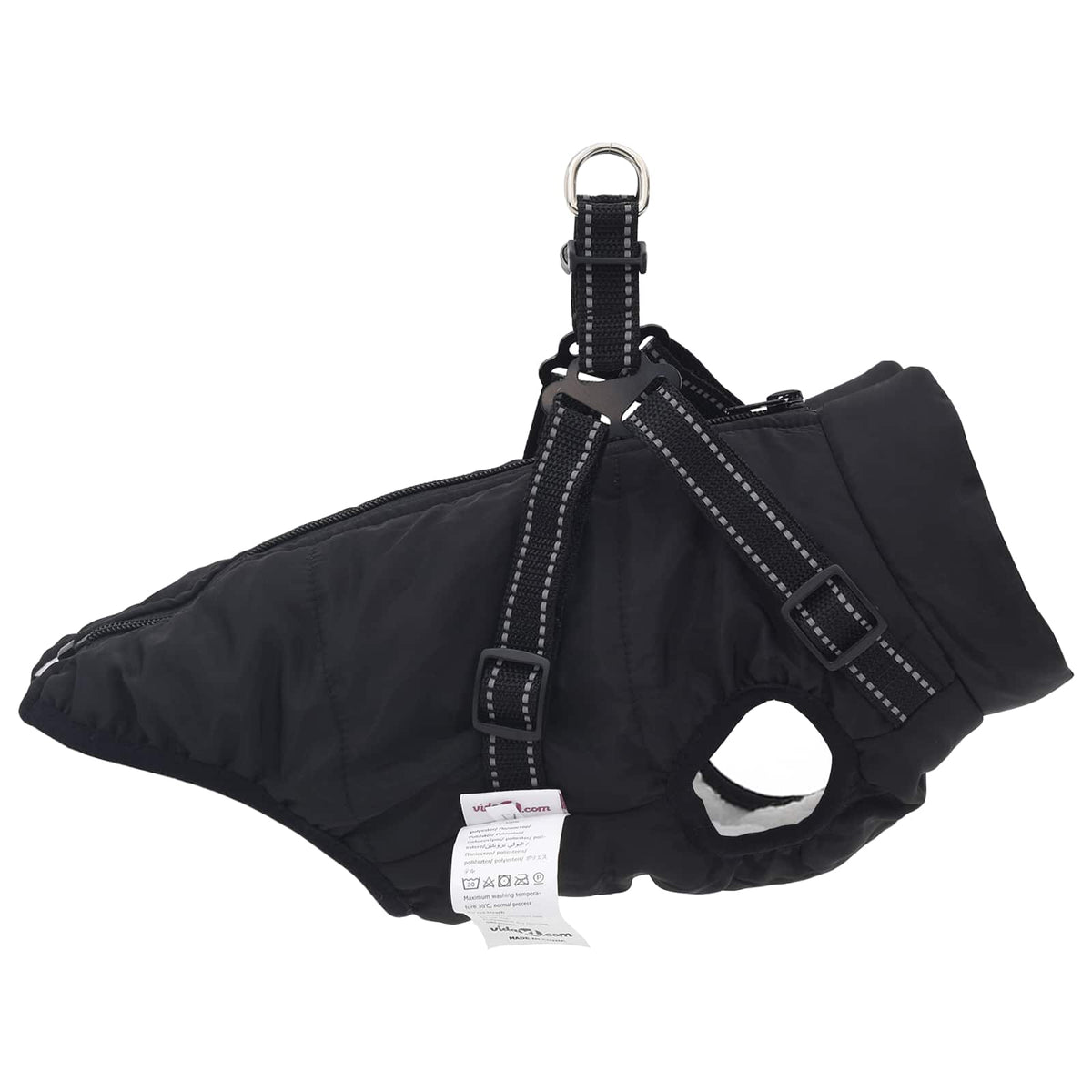 Cappotto per Cani Nero L28 Pile e Poliestere