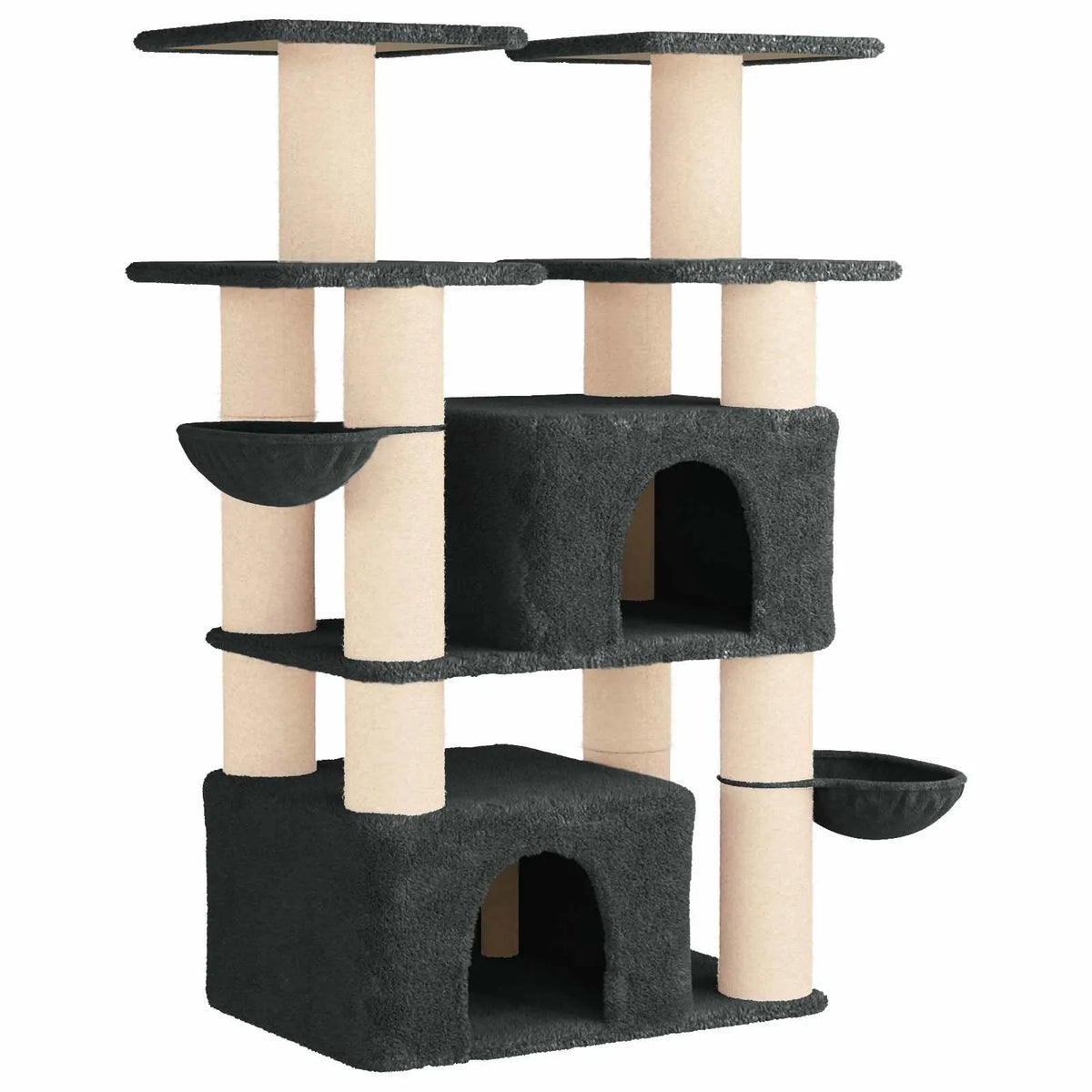 Albero per gatti con pali in sisal 81,5 x 56 x 147 cm
