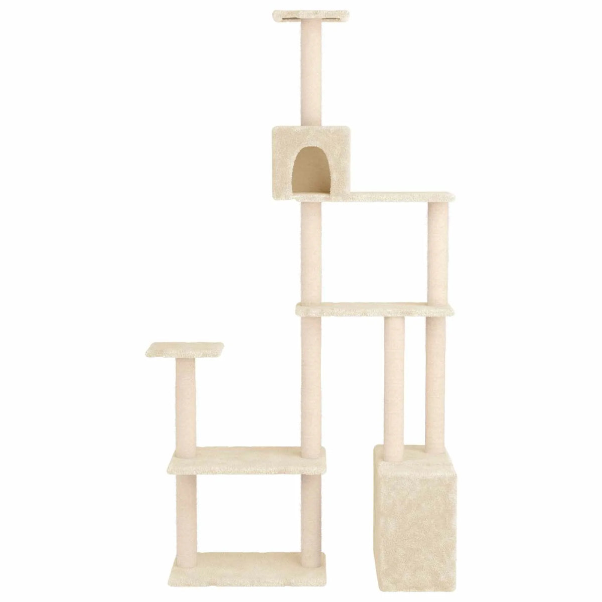 Albero per gatti con pali per graffiare in sisal 96x47,5x177,5 cm