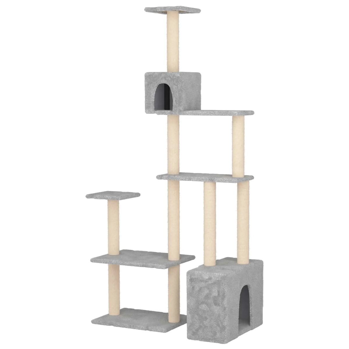 Albero per gatti con pali per graffiare in sisal 96x47,5x177,5 cm