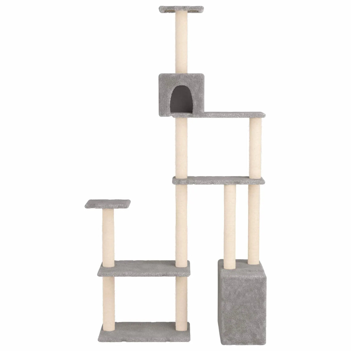 Albero per gatti con pali per graffiare in sisal 96x47,5x177,5 cm