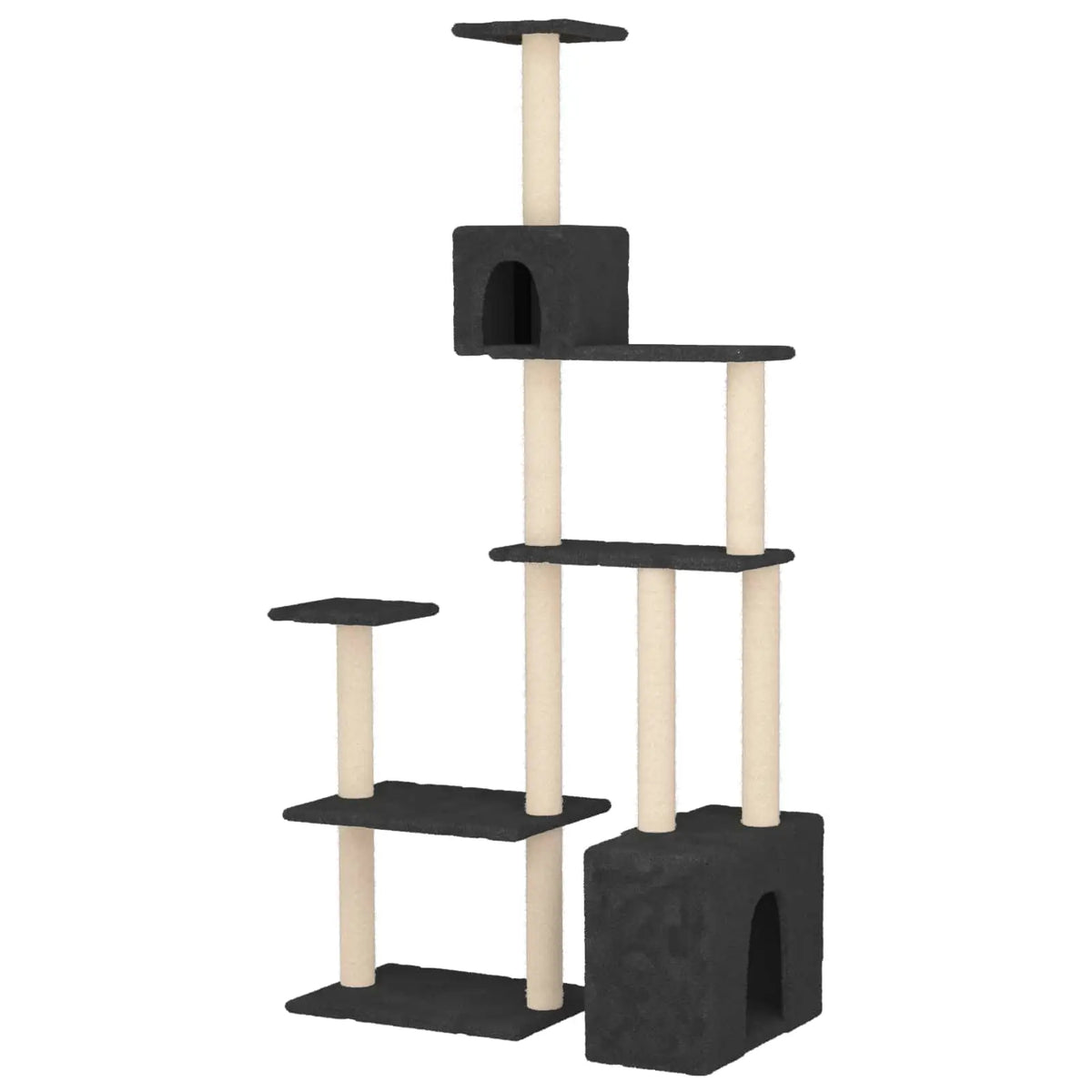 Albero per gatti con pali per graffiare in sisal 96x47,5x177,5 cm