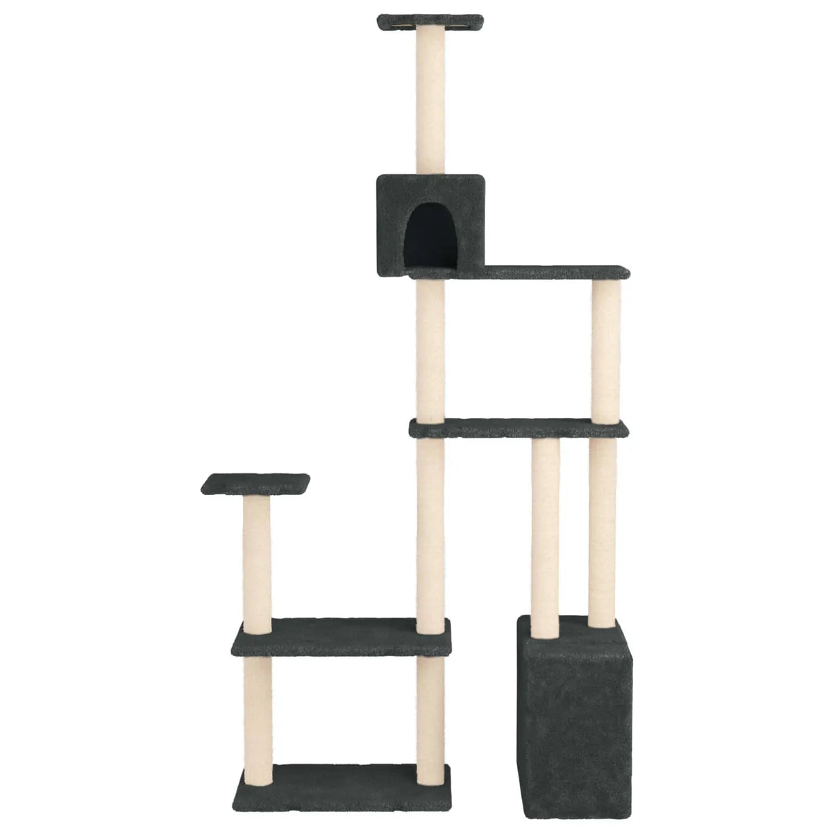 Albero per gatti con pali per graffiare in sisal 96x47,5x177,5 cm