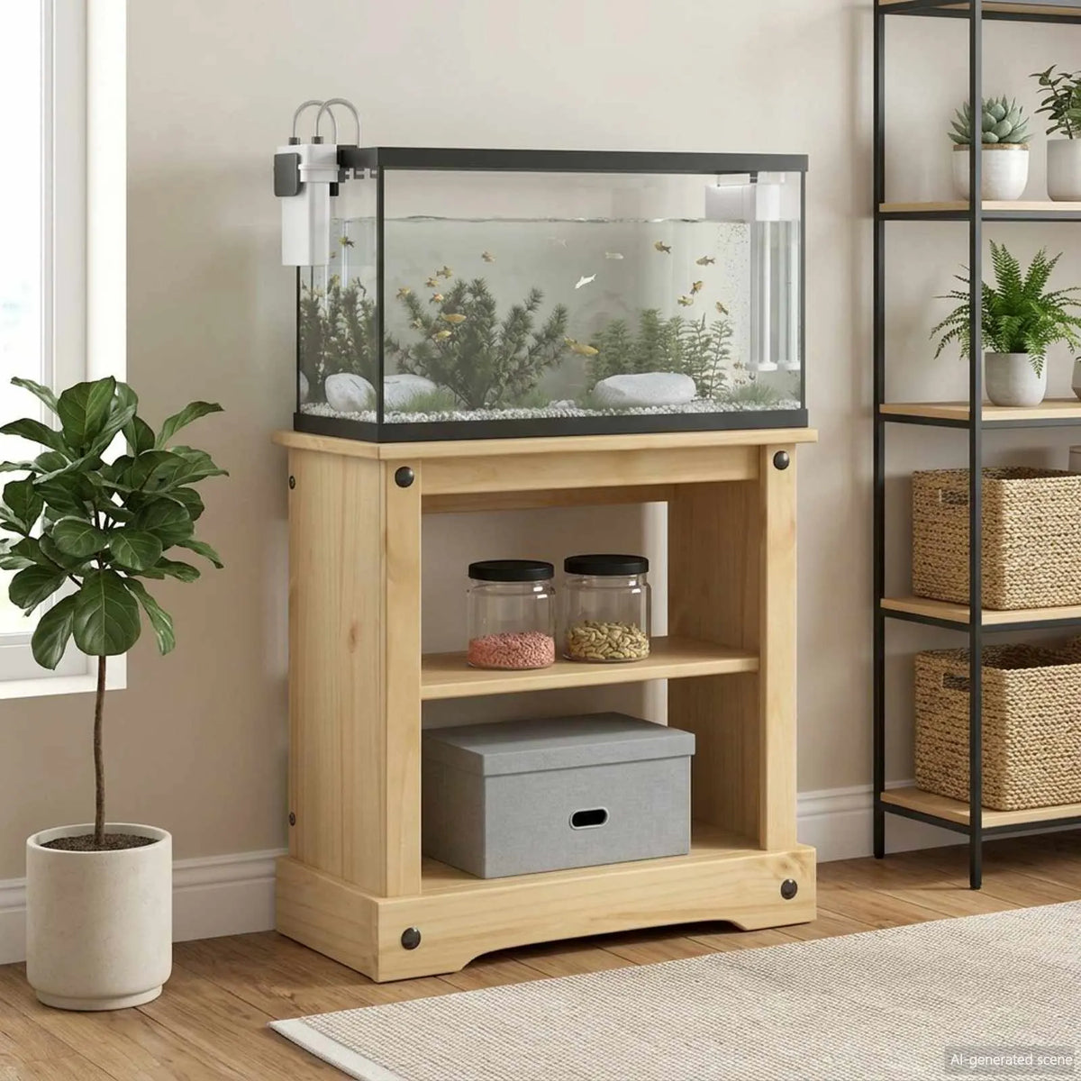 Supporto per acquario Corona 60,5 x 30 x 60 cm in legno di pino