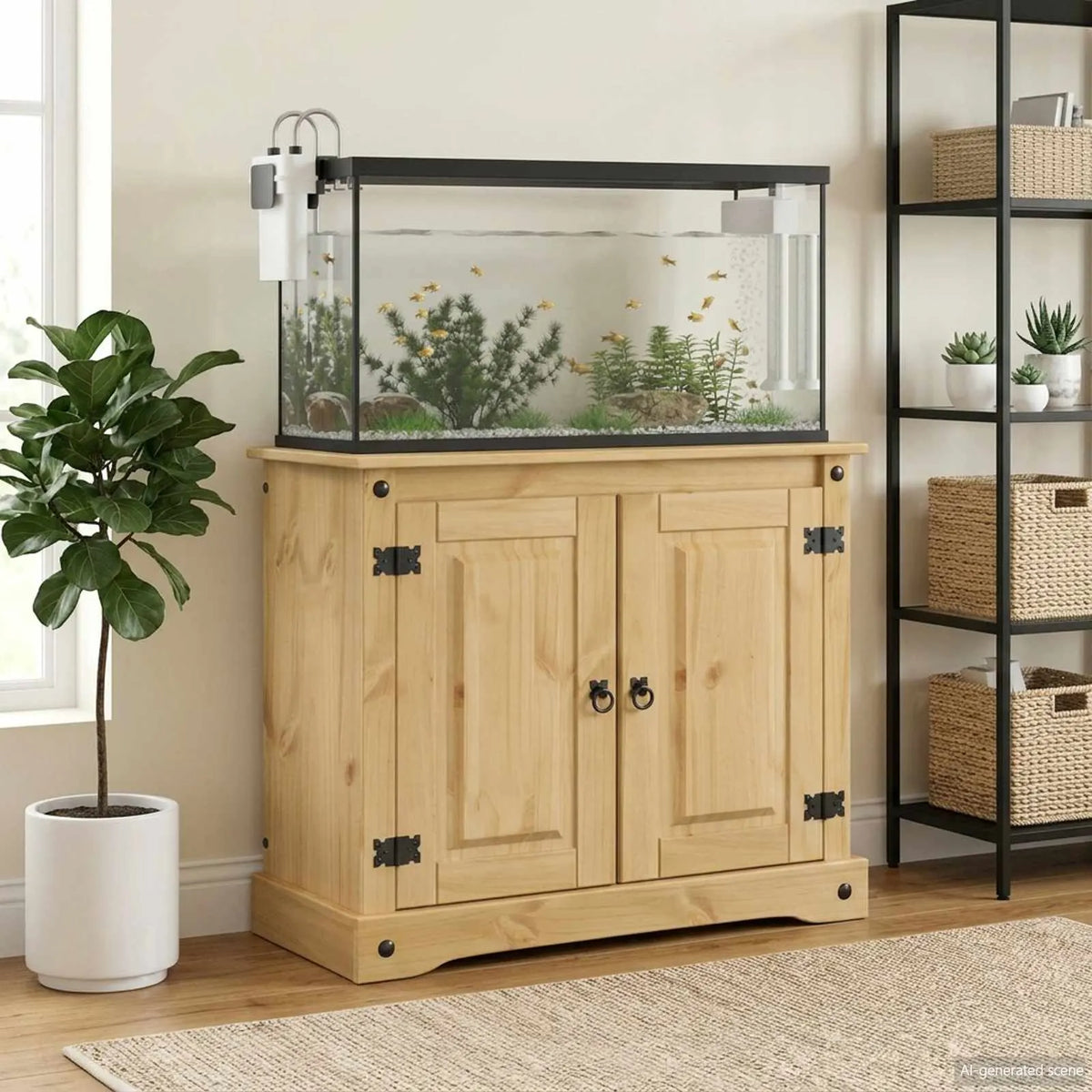Supporto per acquario Corona 81,5 x 37 x 73 cm in legno di pino