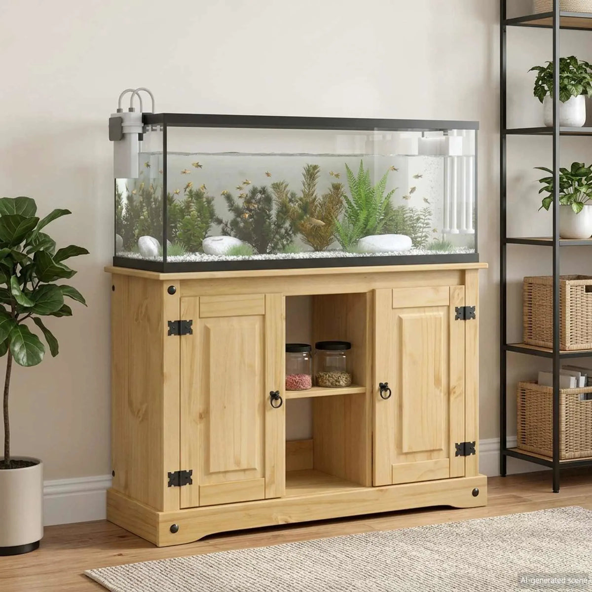 Supporto per acquario Corona 300 kg in legno di pino