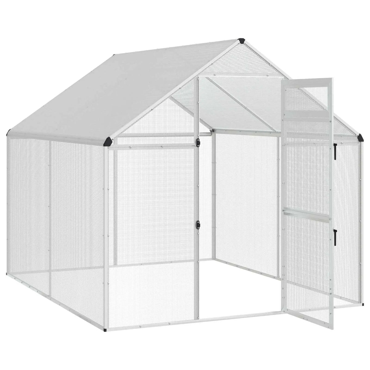 Gabbia per uccelli 181,5 x 221 x 173,5 cm in alluminio