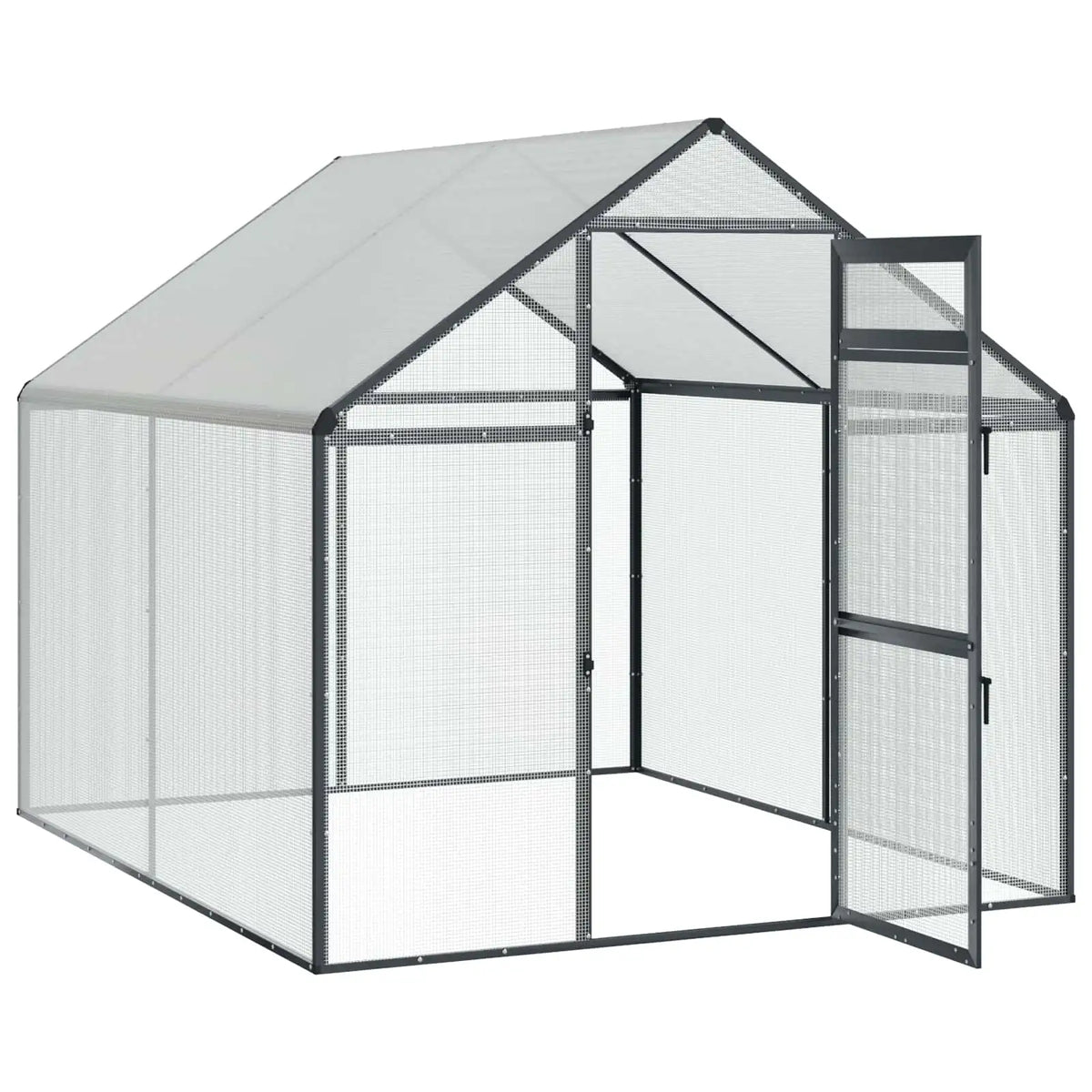Gabbia per uccelli 181,5 x 221 x 173,5 cm in alluminio