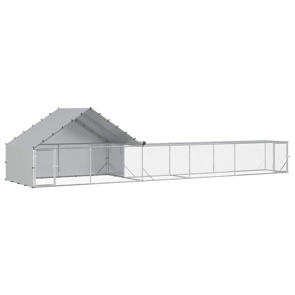 Gabbia per Galline con Tetto e Giardino 2 pz