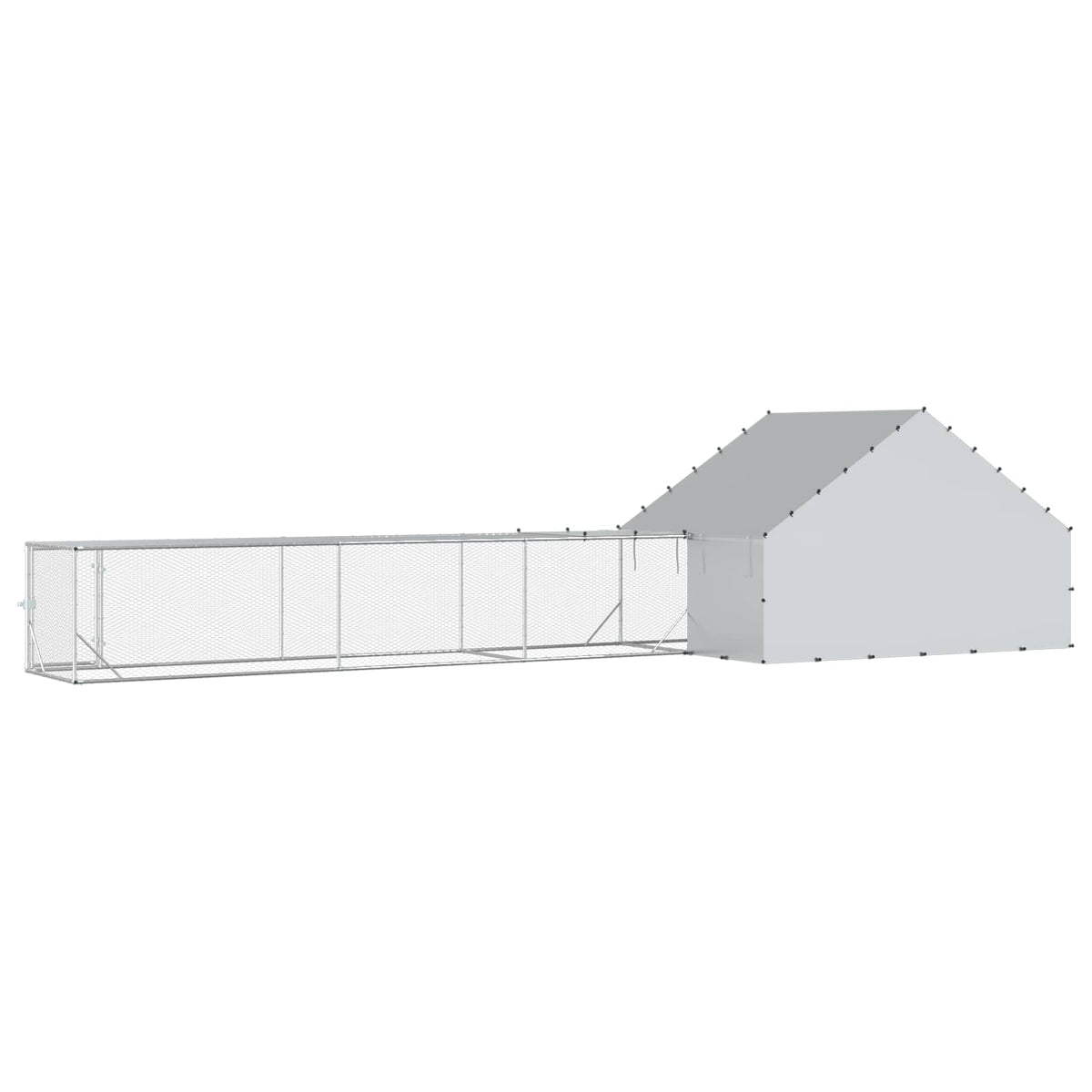 Gabbia per Galline con Tetto e Giardino 2 pz