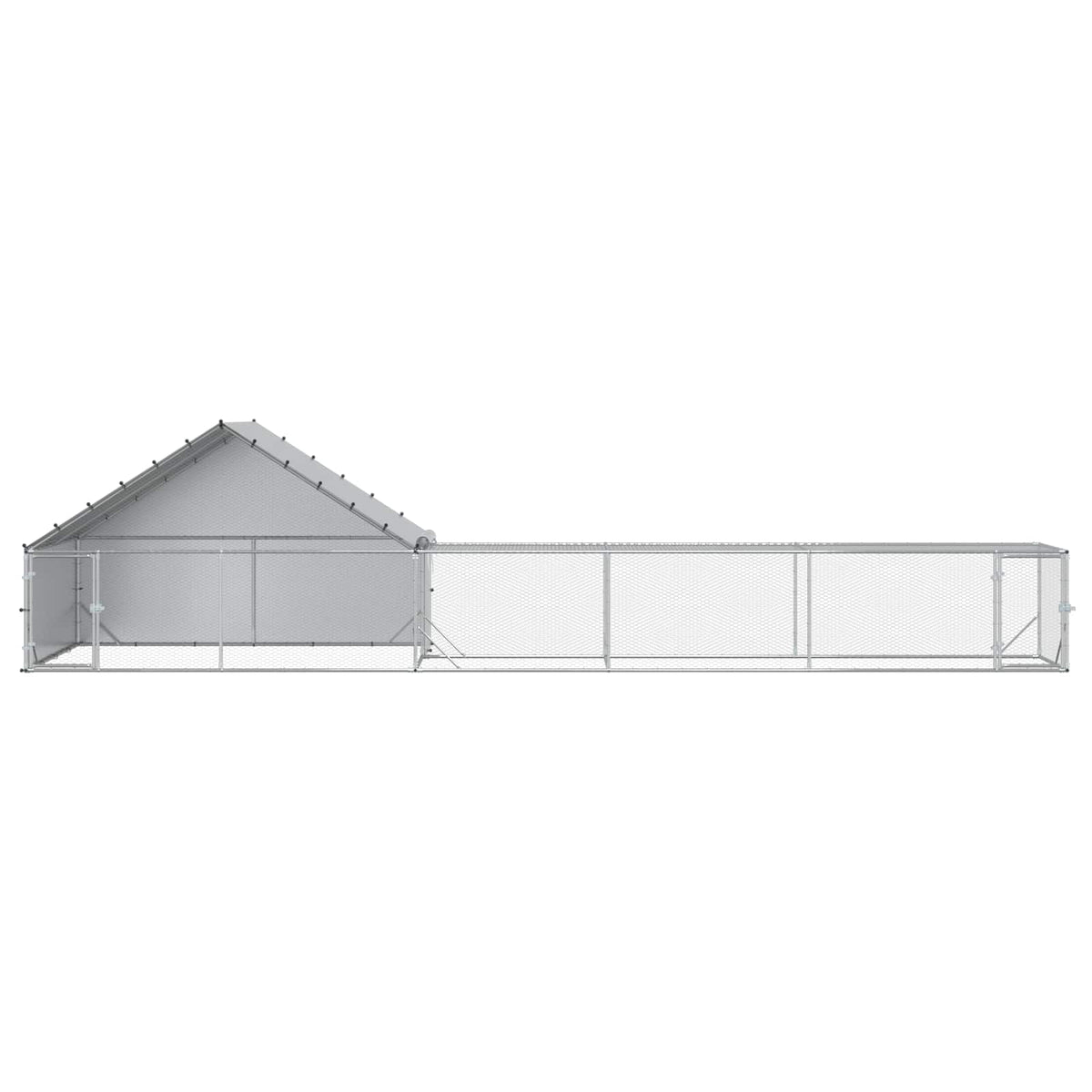 Gabbia per Galline con Tetto e Giardino 2 pz