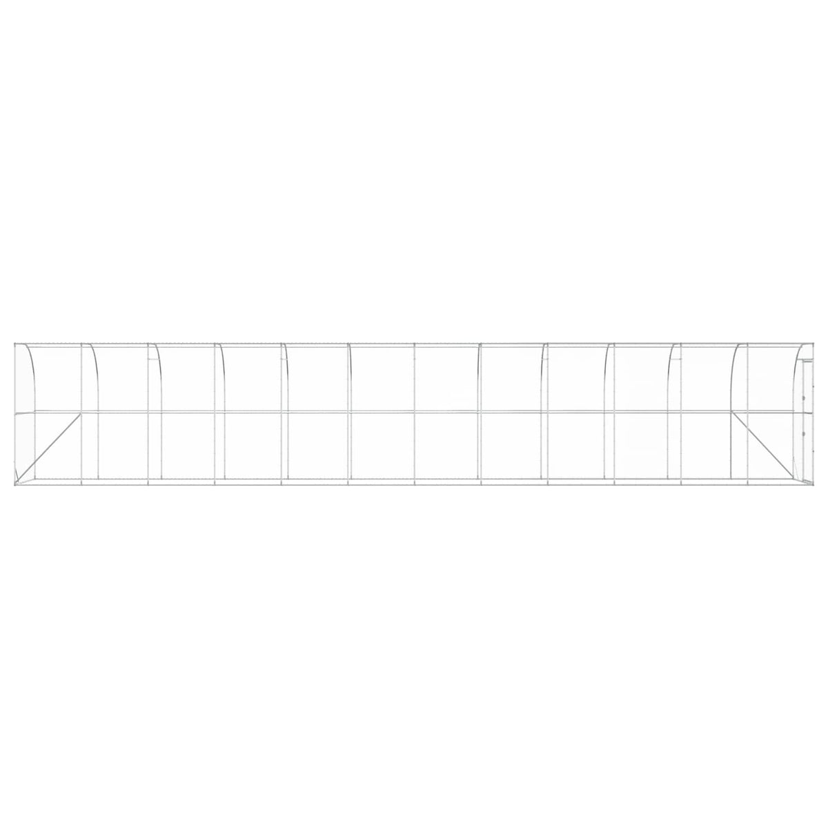 Gabbia per Polli Contro il Muro Argento 600 x 150 x 215 cm