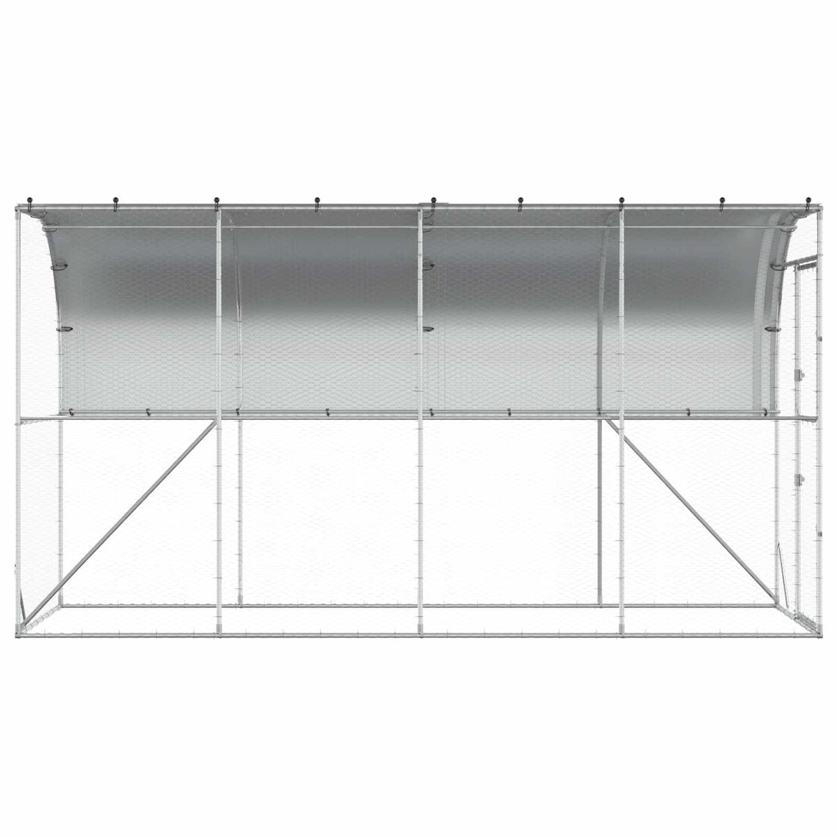 Gabbia per Polli Contro il Muro Argento 600 x 150 x 215 cm