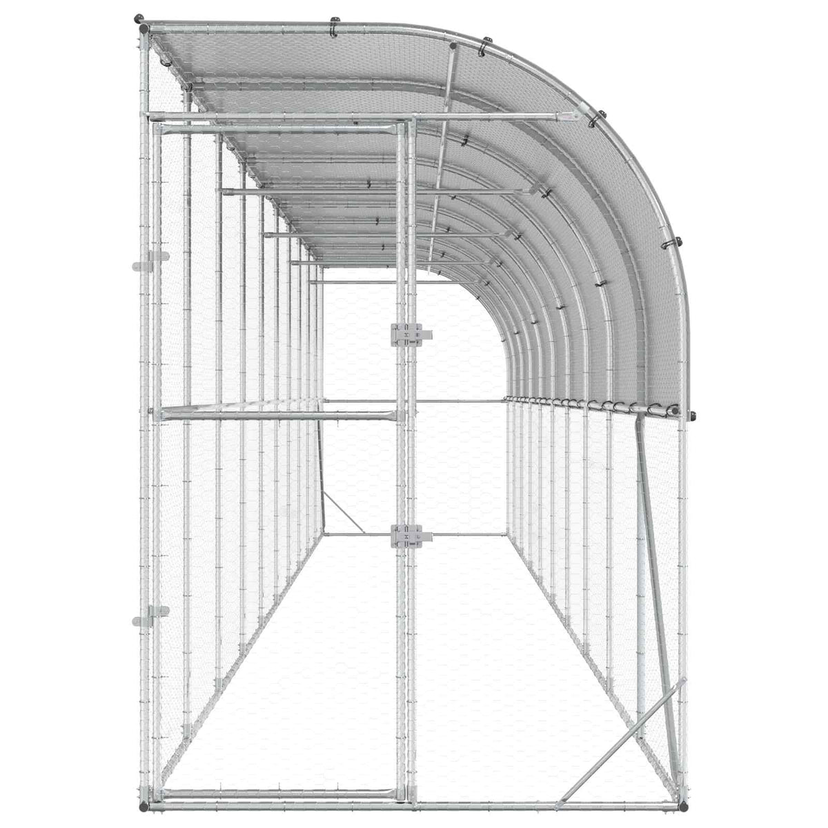 Gabbia per Polli Contro il Muro Argento 600 x 150 x 215 cm