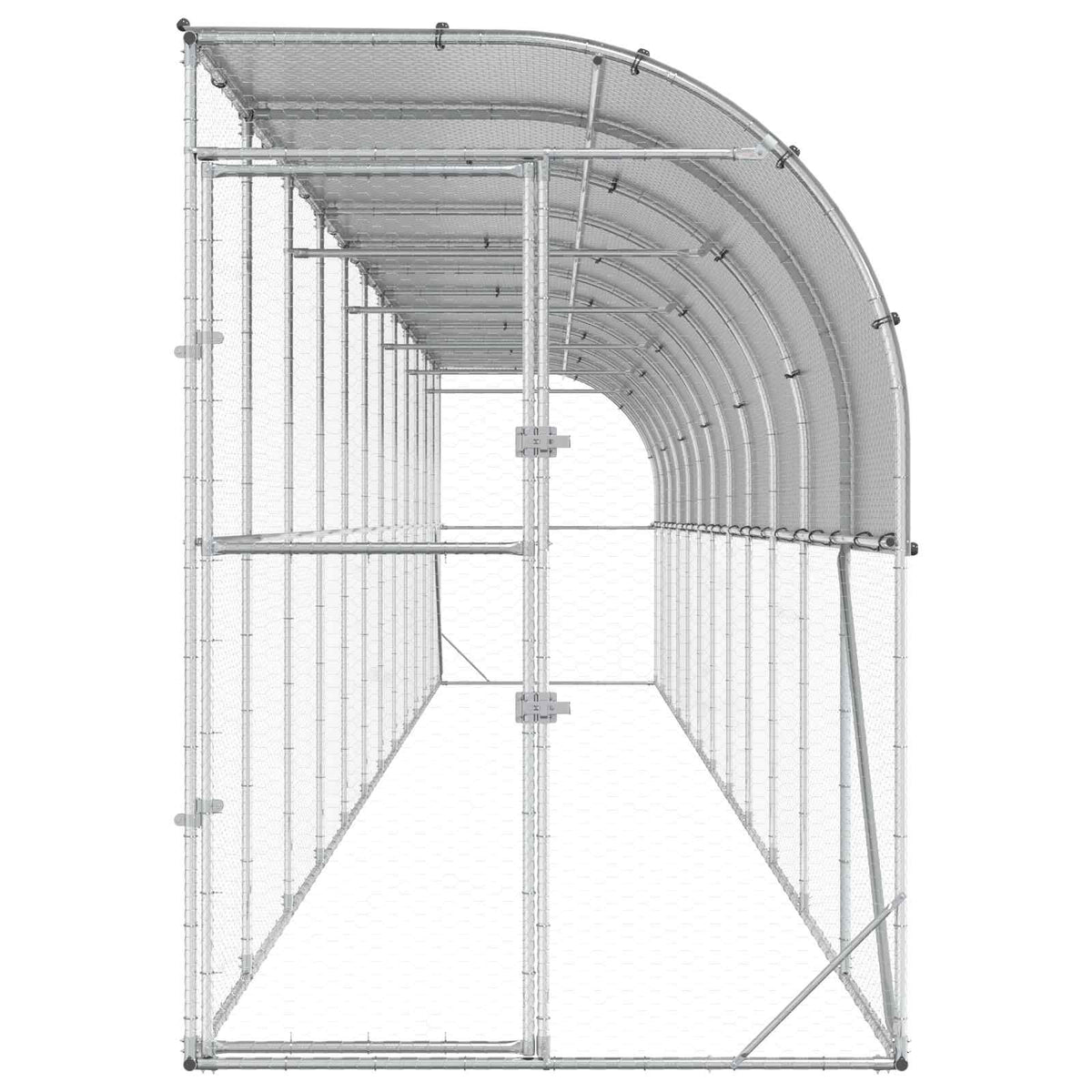 Gabbia per Polli Contro il Muro Argento 600 x 150 x 215 cm