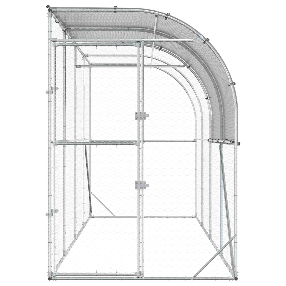 Gabbia per Polli Contro il Muro Argento 400 x 100 x 215 cm