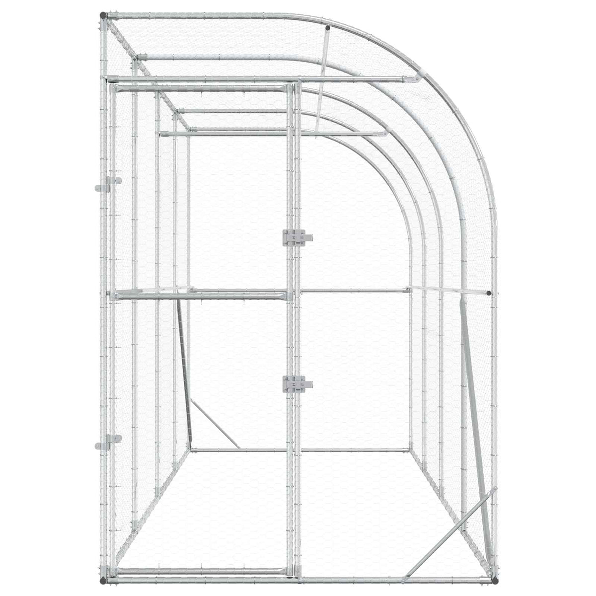 Gabbia per Polli Contro il Muro Argento 600 x 150 x 215 cm