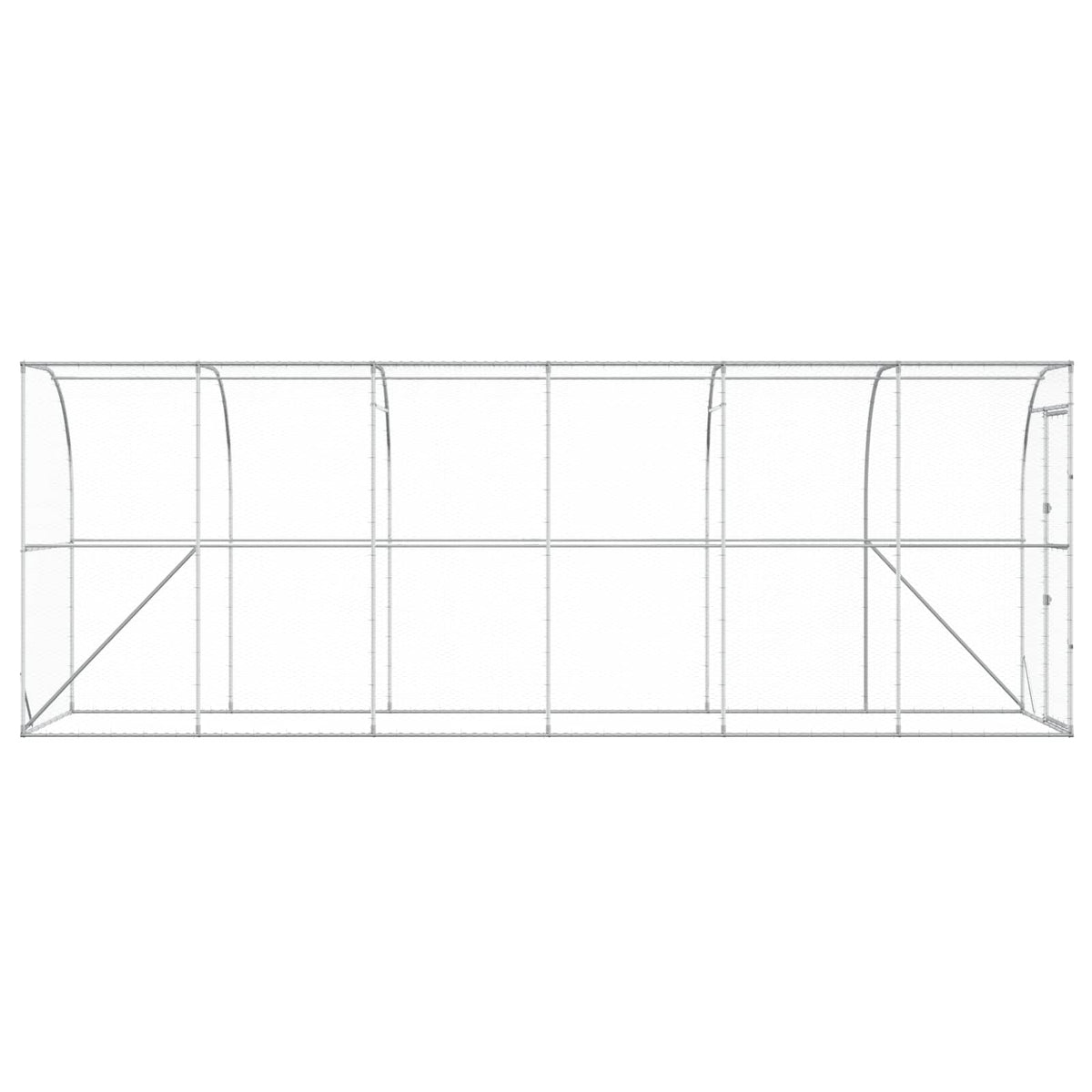 Gabbia per Polli Contro il Muro Argento 600 x 150 x 215 cm