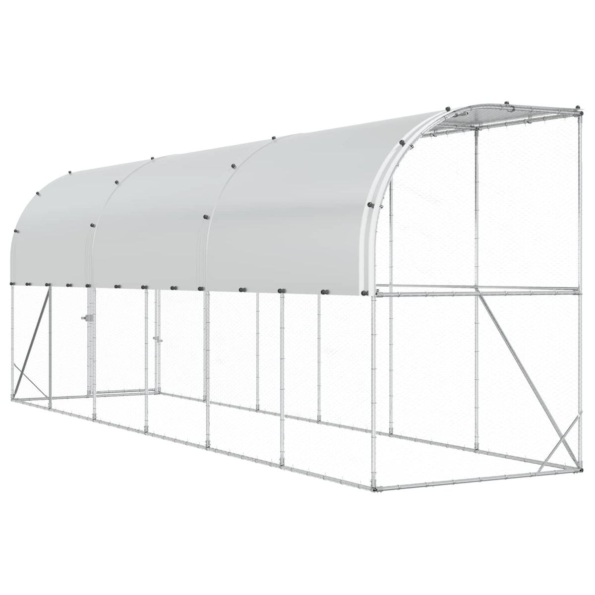 Gabbia per Polli Contro il Muro Argento 600 x 150 x 215 cm