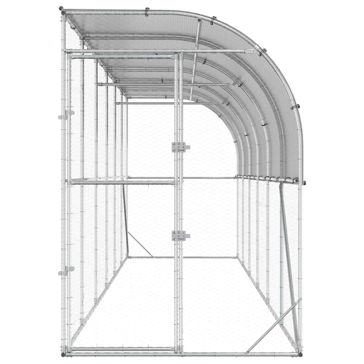 Gabbia per Polli Contro il Muro Argento 600 x 150 x 215 cm