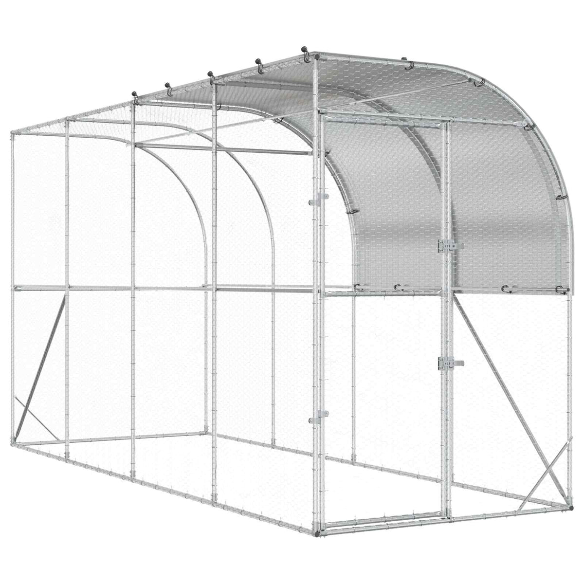 Gabbia per Polli Contro il Muro Argento 400 x 150 x 215 cm