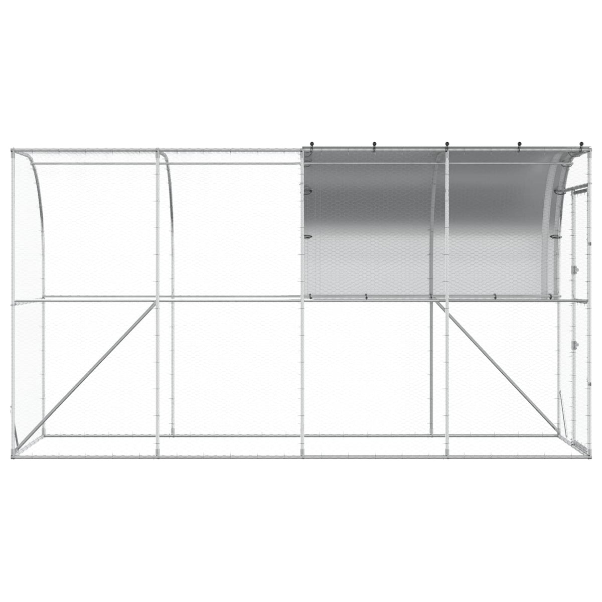 Gabbia per Polli Contro il Muro Argento 400 x 150 x 215 cm