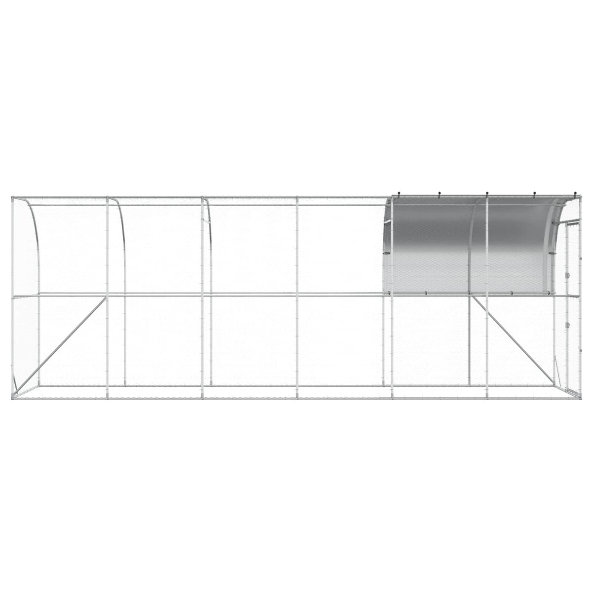 Gabbia per Polli Contro il Muro Argento 600 x 150 x 215 cm