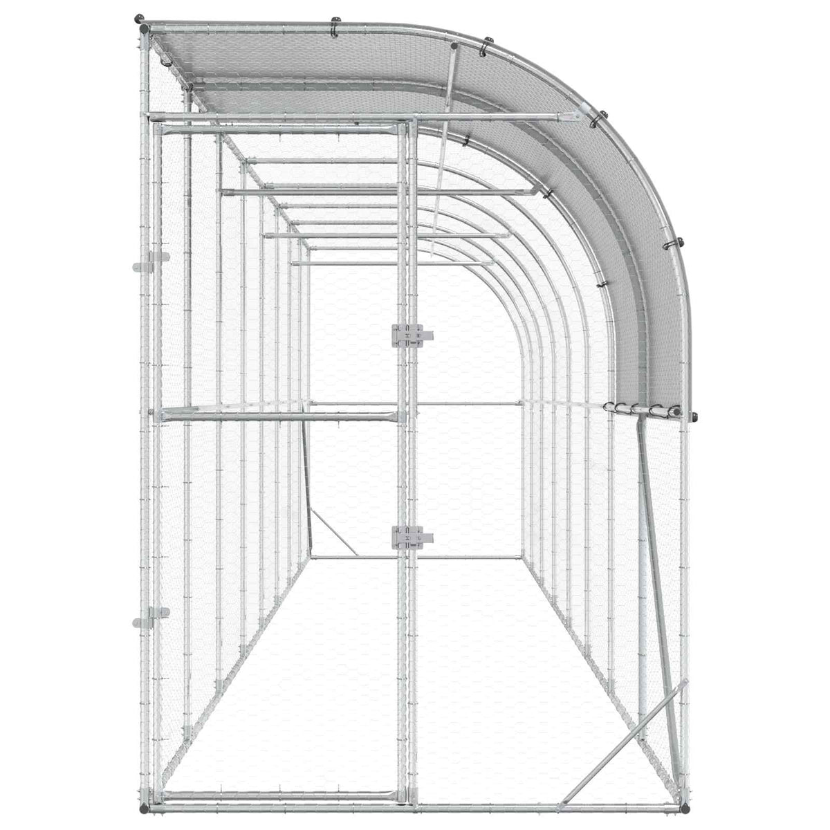 Gabbia per Polli Contro il Muro Argento 800 x 150 x 215 cm
