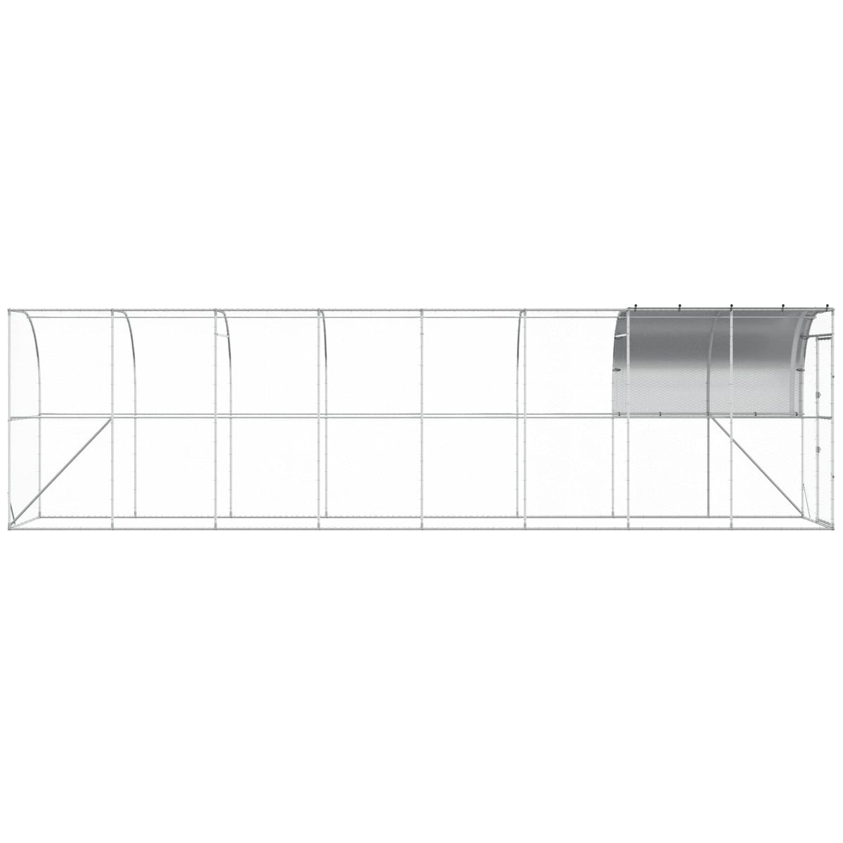 Gabbia per Polli Contro il Muro Argento 800 x 150 x 215 cm