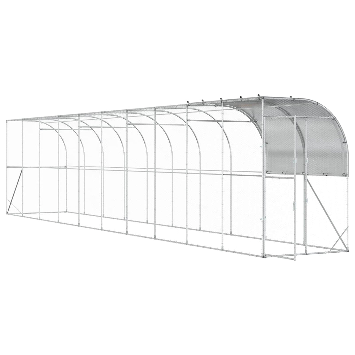 Gabbia per Polli Contro il Muro Argento 1000 x 150 x 215 cm