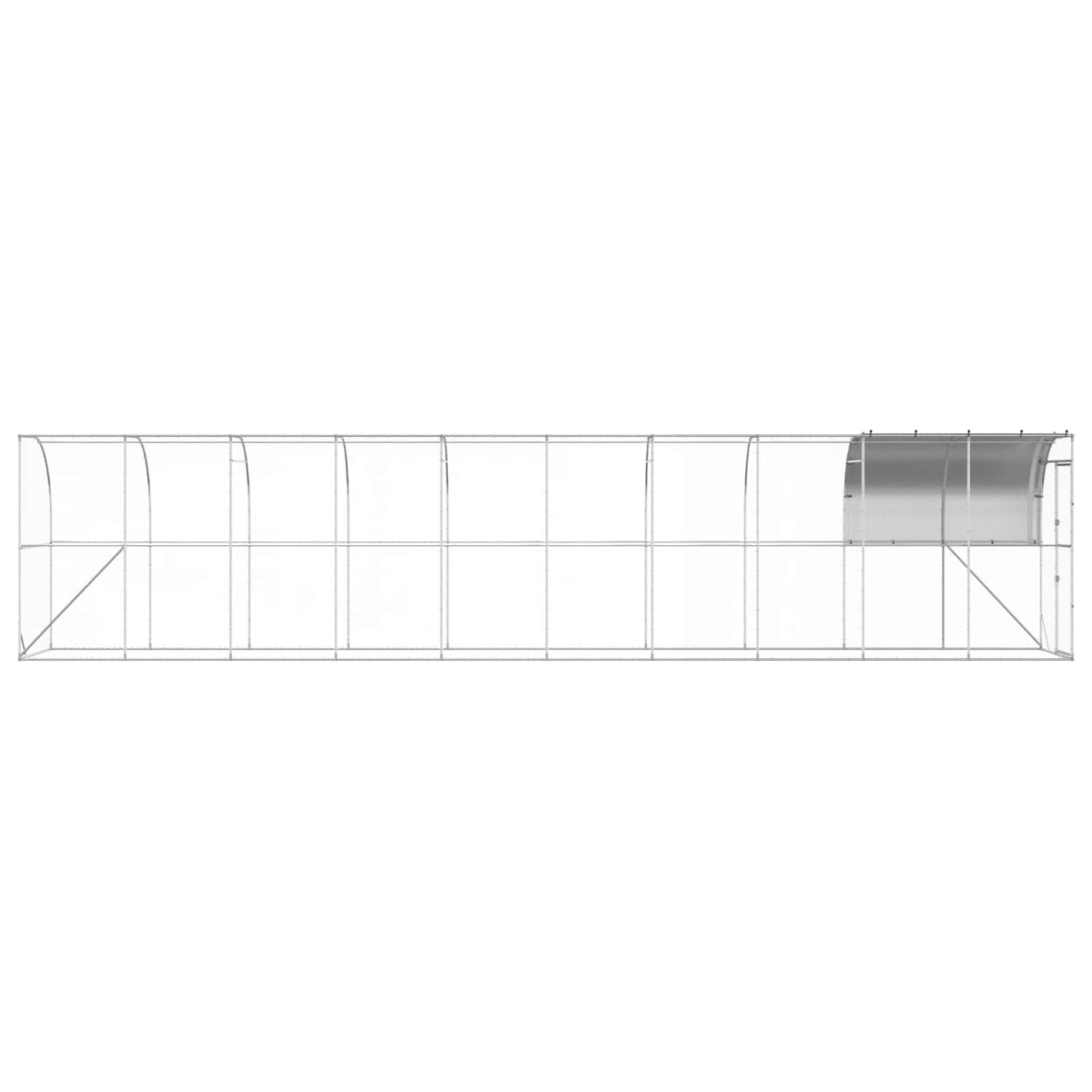 Gabbia per Polli Contro il Muro Argento 1000 x 150 x 215 cm