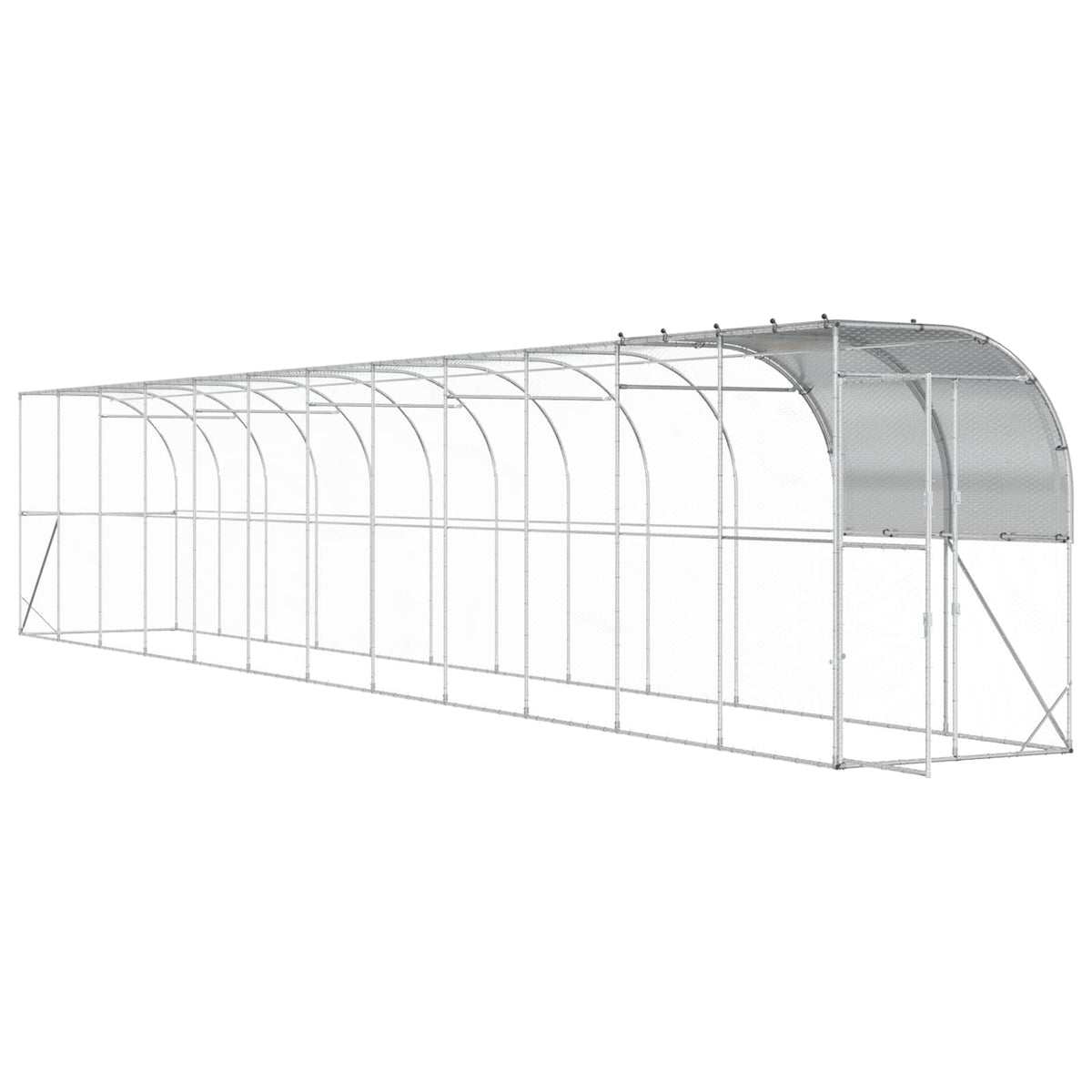 Gabbia per Polli Contro il Muro Argento 1200 x 150 x 215 cm