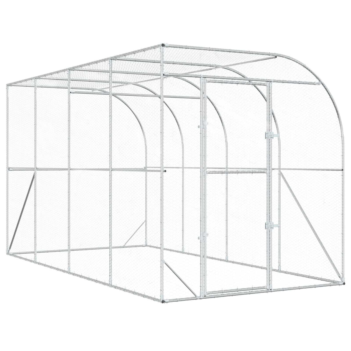 Gabbia per Polli Contro il Muro Argento 600 x 150 x 215 cm