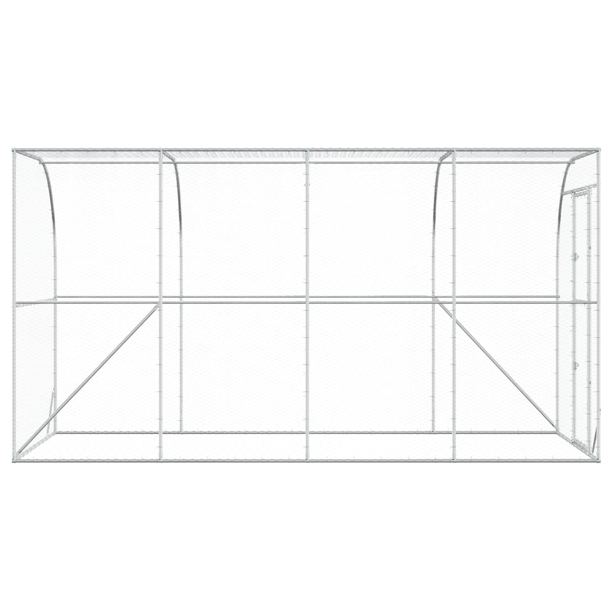 Gabbia per Polli Contro il Muro Argento 600 x 150 x 215 cm