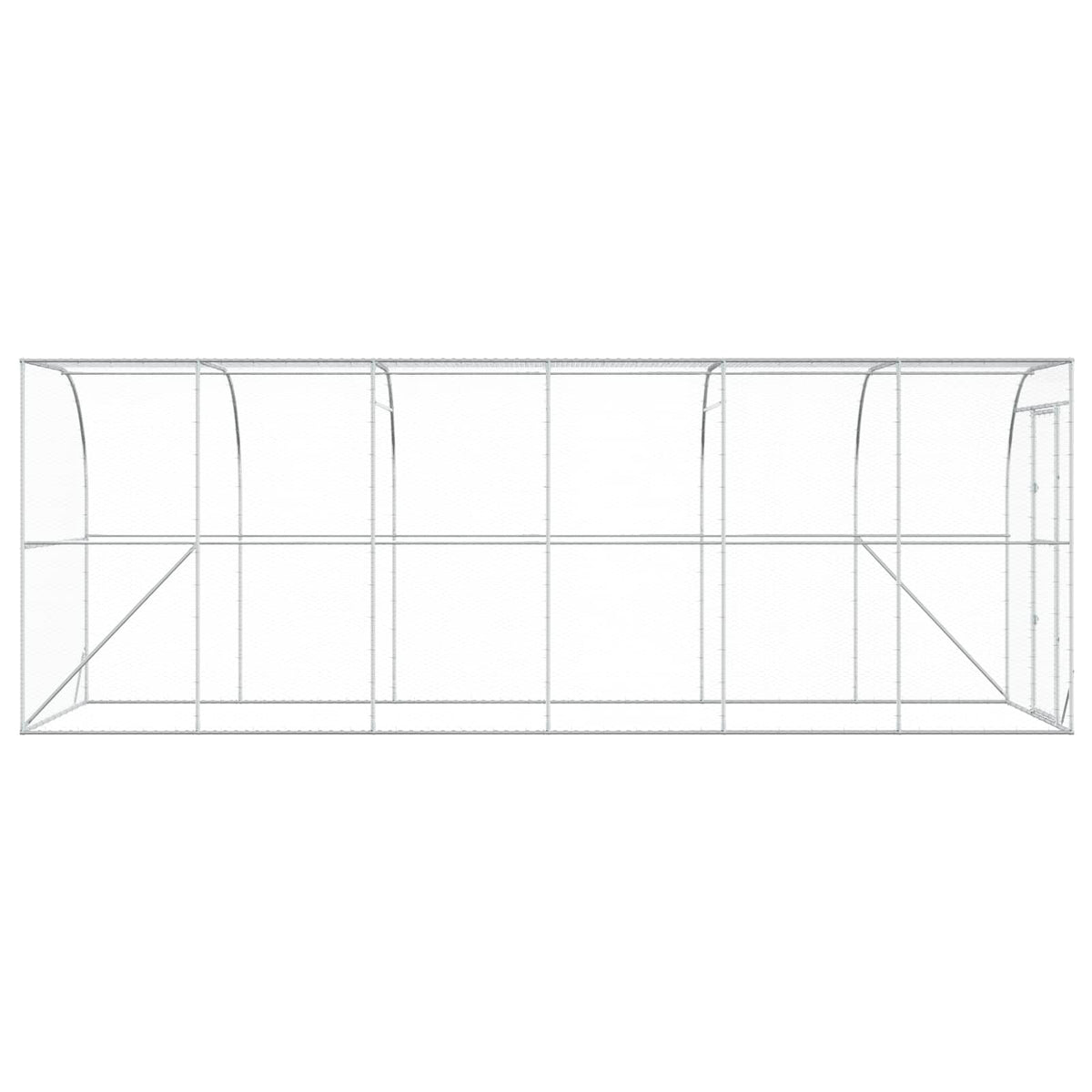 Gabbia per Polli Contro il Muro Argento 600 x 150 x 215 cm