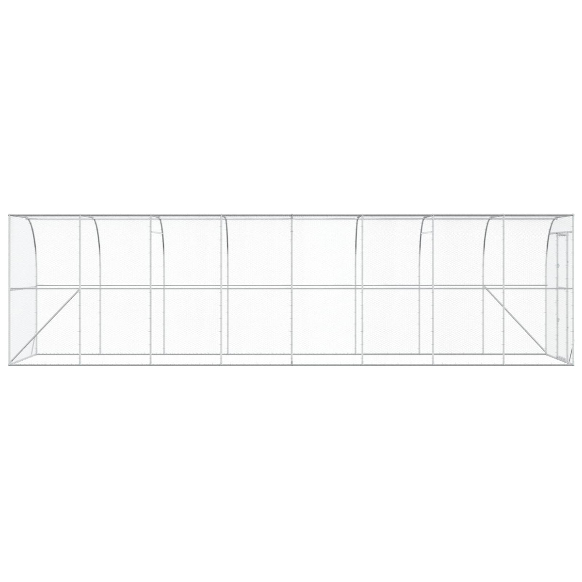 Gabbia per Polli Contro il Muro Argento 600 x 150 x 215 cm