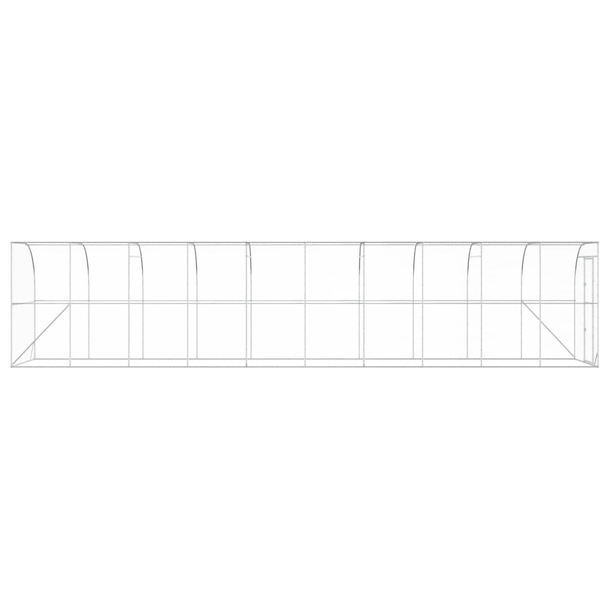Gabbia per Polli Contro il Muro Argento 600 x 150 x 215 cm