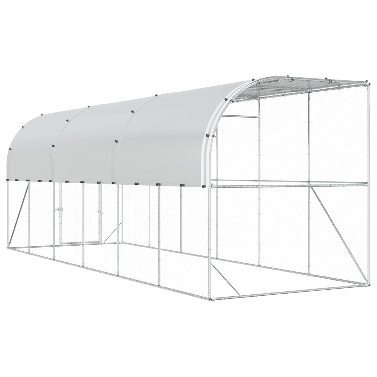 Gabbia per Polli Contro il Muro Argento 600 x 150 x 215 cm
